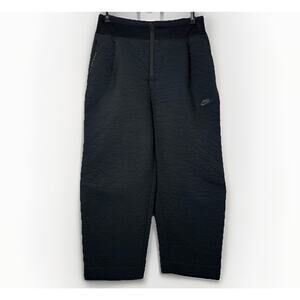Nike Sz Small Barrel Leg Sportswear Tech Pack Texture Pants Black Cropped Pocket